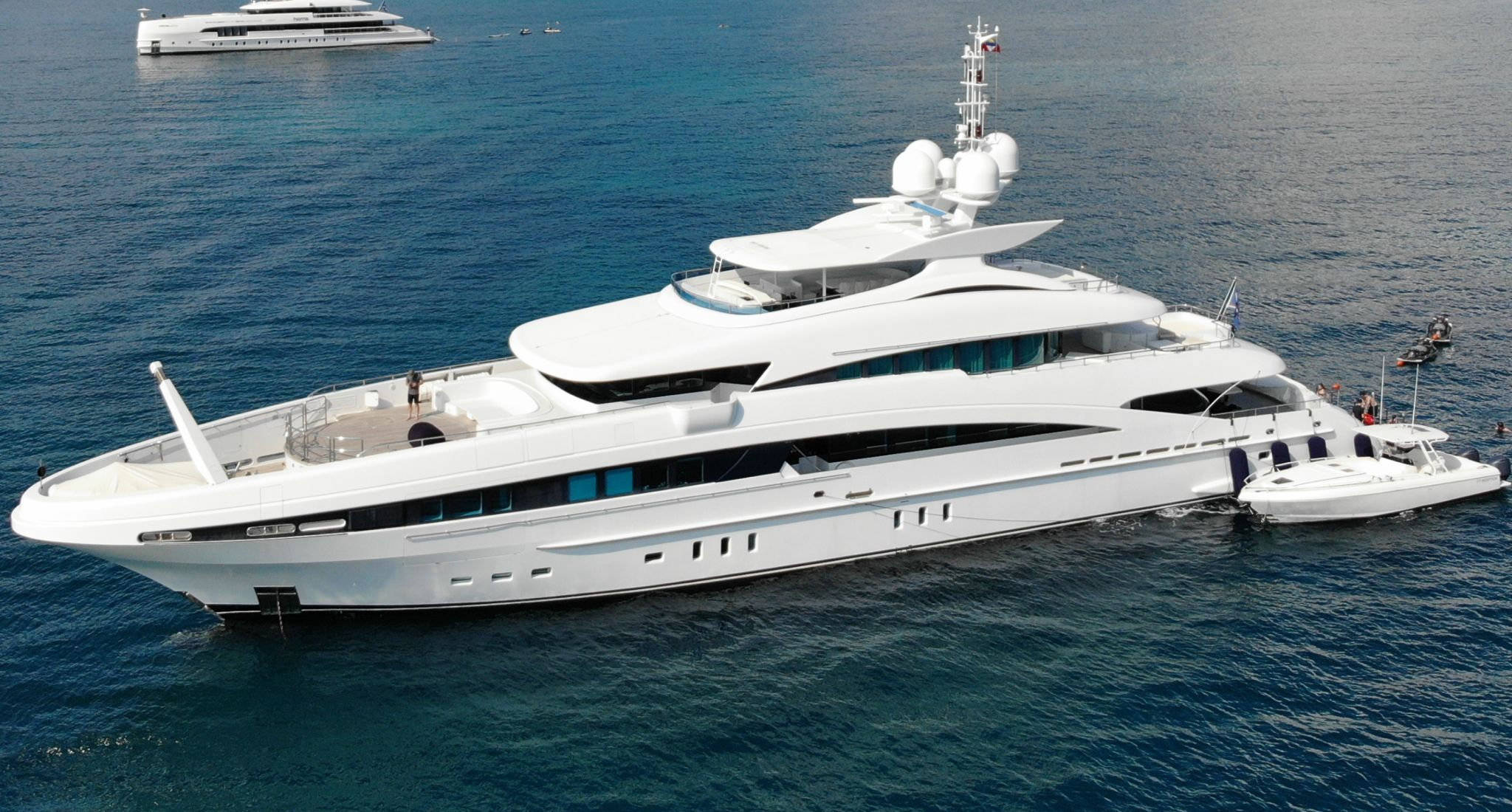 Motor yacht on Mediterranean waters